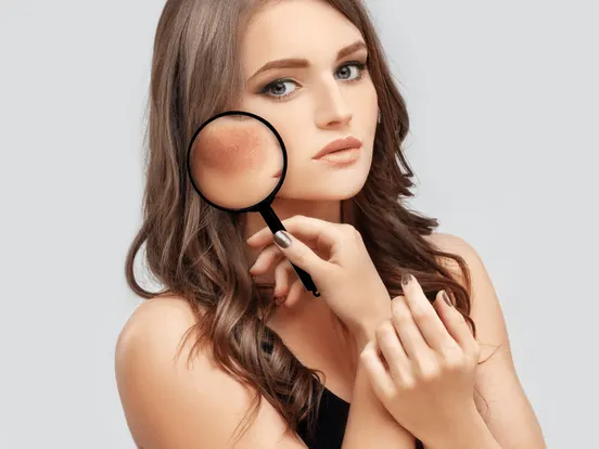 Dark spots freckleshyperpigmentationmelasma or chloasma